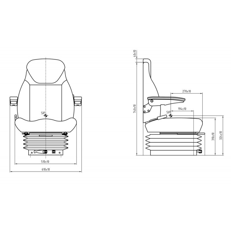 UnitedSeats Traktora sēdeklis CS85/C1 - 2-Tone