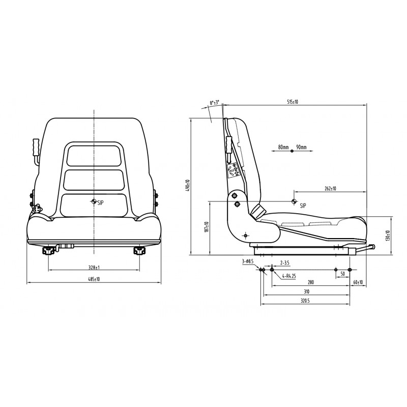 Unitedseats GS12 Seat for forklifts and other small transport