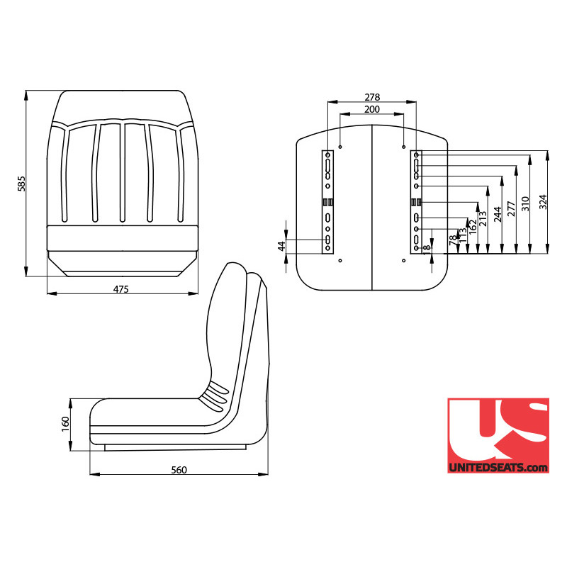 Unitedseats MI900 Static seat pan